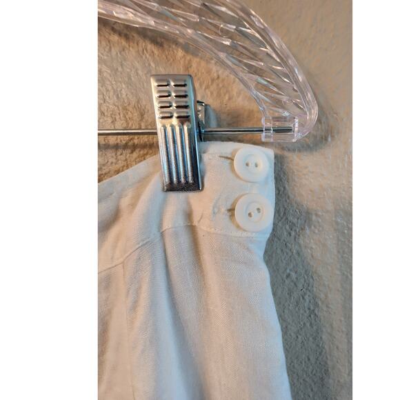 100% White Linen Wide Leg Pants Women SZ Small - Picture 4 of 9
